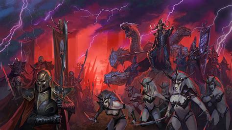 dark total war warhammer ii wallpaper|HD wallpaper: Warhammer, dark elf, Total War: Warhammer II .